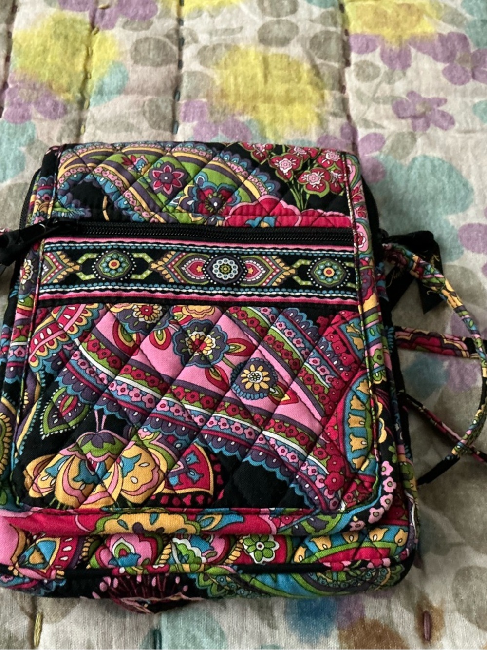 Vera Bradley Quilted Crossbody Bag in Multicolor Floral Paisley